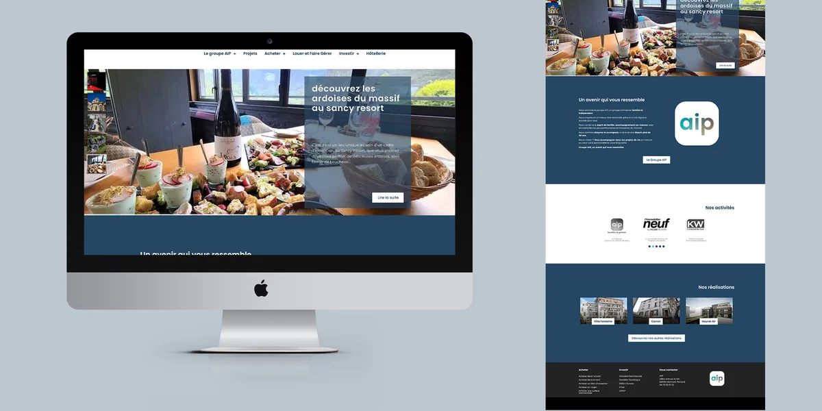 Création de site internet à Clermont-Ferrand – Réalisation AIP Immobilier par l'agence Lemon